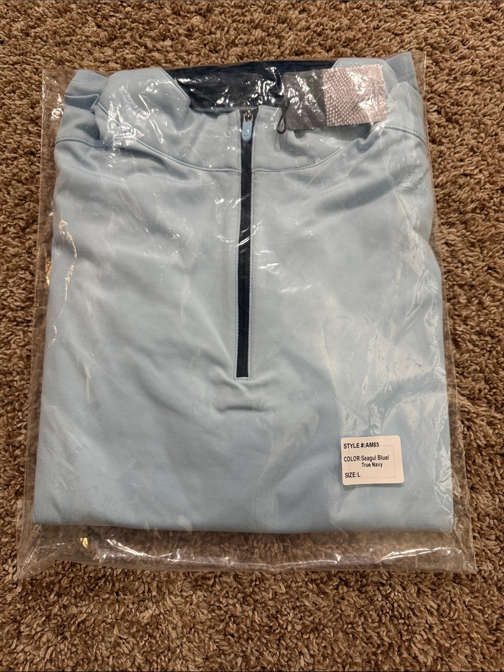 AHEAD Light Blue Quarter-Zip Golf Pullover